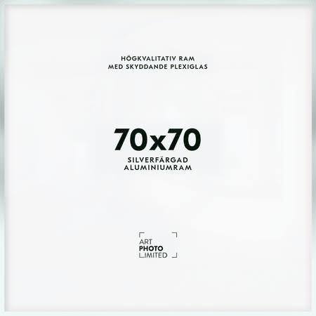 Matt silver Aluminiumram 70x70cm Matt silver Aluminiumram 70x70cm