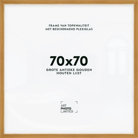 Brede Houten lijst Goudkleurig Goud 70x70cm