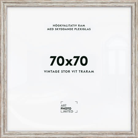Stor Vintage Vit Träram 70x70cm Stor Vintage Vit Träram 70x70cm