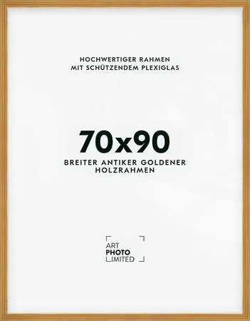 Holzrahmen Antik Gold Breit 70x90cm Holzrahmen Antik Gold Breit 70x90cm