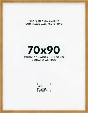 Larga Anticato Oro Cornice in legno 70x90cm Larga Anticato Oro Cornice in legno 70x90cm