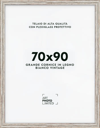Larga Vintage Bianco Cornice in legno 70x90cm Larga Vintage Bianco Cornice in legno 70x90cm
