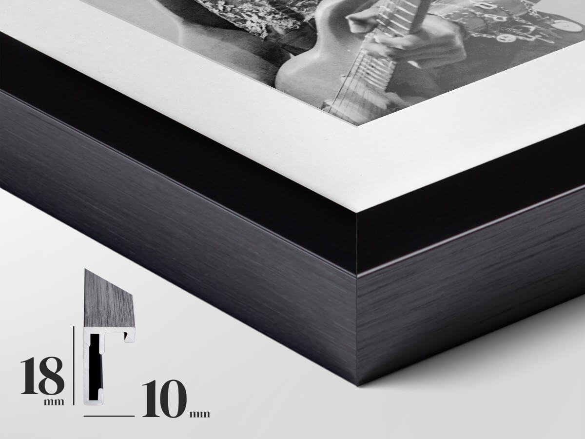 Schwarzer Aluminiumrahmen - Subtilität und Modernität