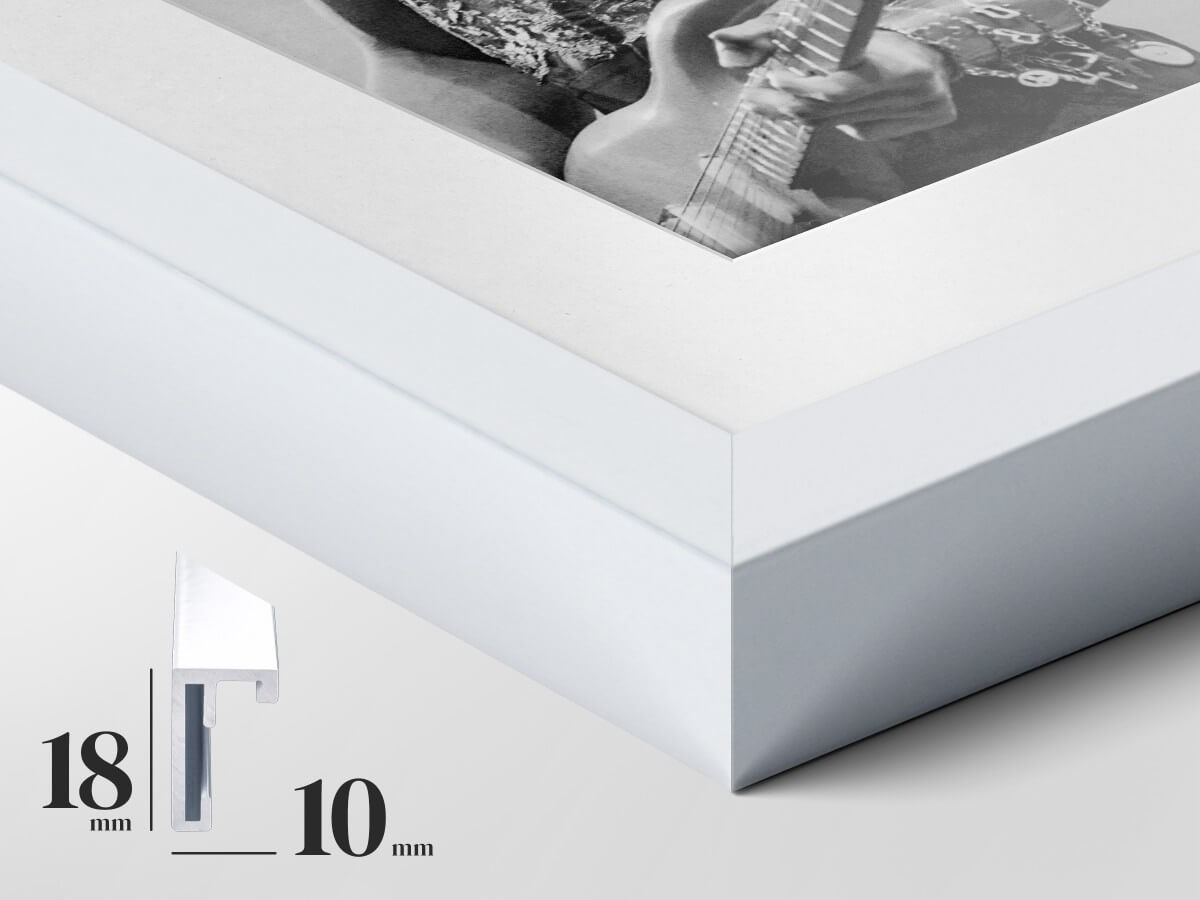 Weißer Aluminiumrahmen - Modernität und Leichtigkeit