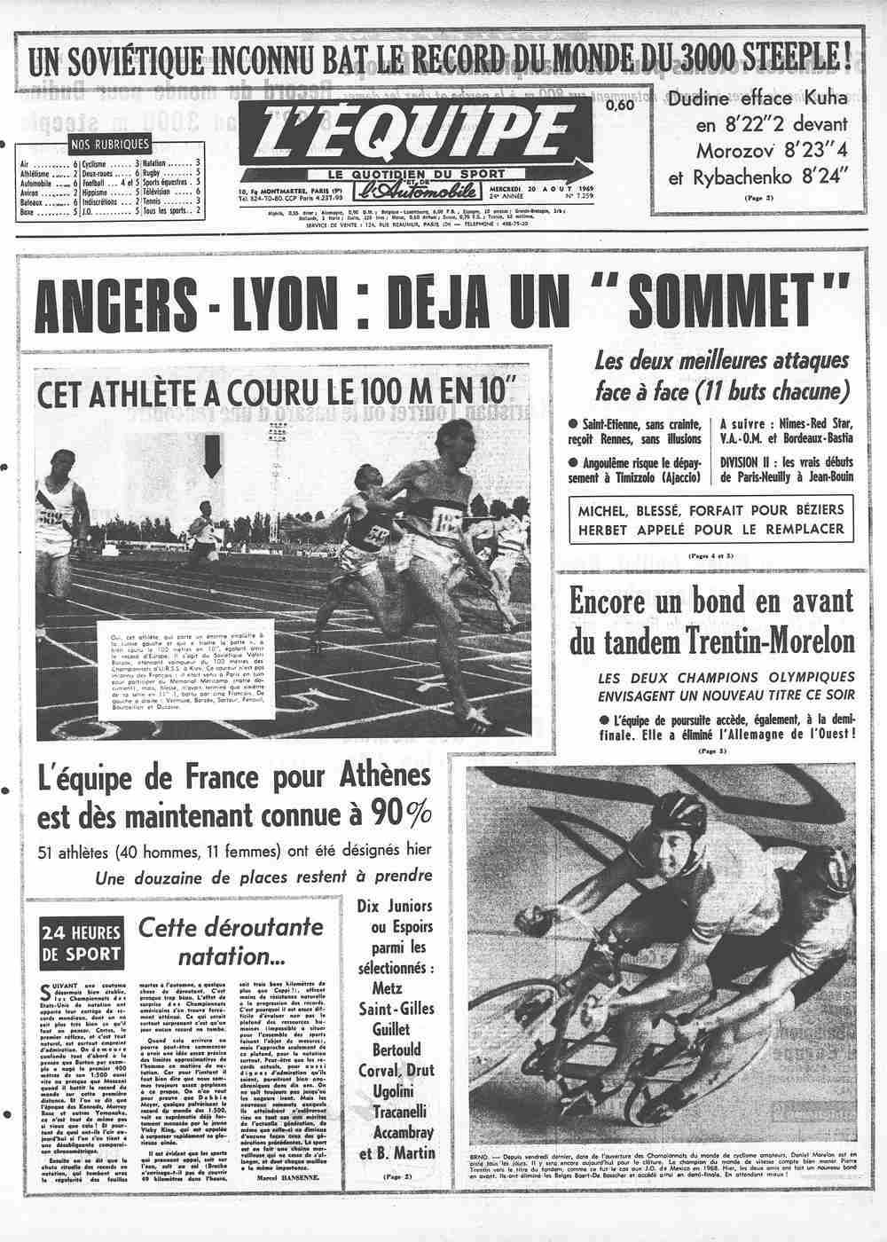 Revue Cyclisme L'Équipe Magazine N°10 - Juillet 1969 - Pièce Vintage Originale, état à Vérifier