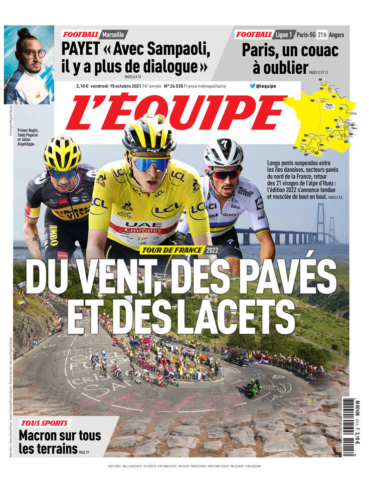Une de L'Équipe datée du 15 octobre 2021