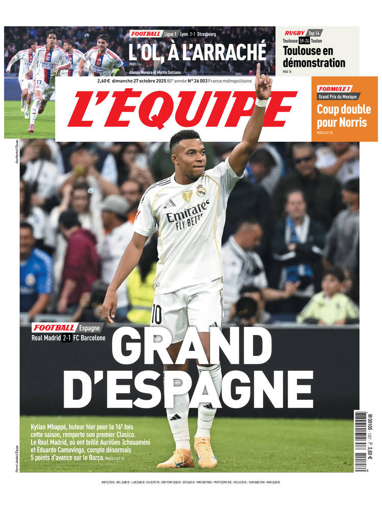 W杯　写真集 L`EQUIPE La coupe du Monde France 2018 FIFA World Cup Champions Front Cover L'Equipe Poster