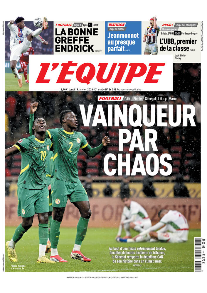 W杯　写真集 L`EQUIPE La coupe du Monde Une de L'Équipe datée du 19 janvier 2026