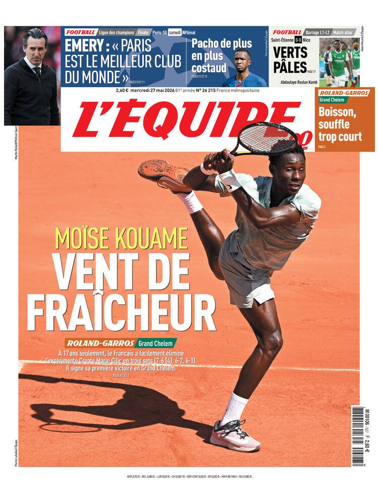Une de L'Équipe datée du 27 mai 2026