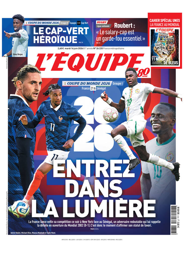 Une de L'Équipe datée du 16 juin 2026