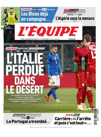 Une de L'Équipe datée du 25 mars 2022