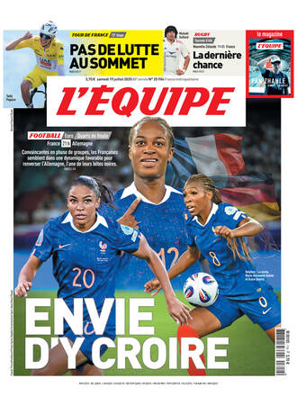 Une de L'Équipe datée du 19 juillet 2025
