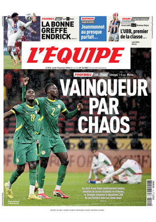 Une de L'Équipe datée du 19 janvier 2026