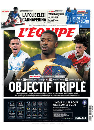 Une de L'Équipe datée du 28 janvier 2026
