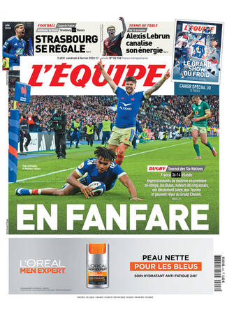 Une de L'Équipe datée du 06 février 2026