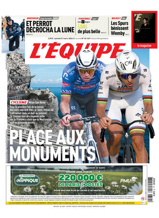 Une de L'Équipe datée du 21 mars 2026